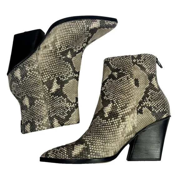 Dolce Vita Womens Snakeskin Print Leather Ankle Boots Size 9.5 Issa NEW - Picture 7 of 15